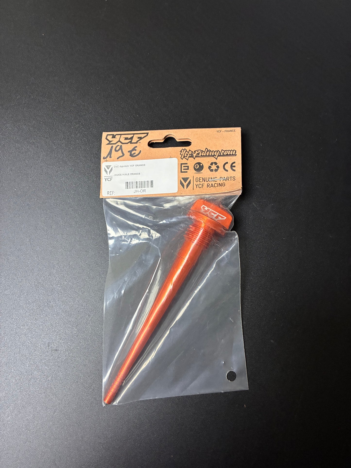 Jauge à huile anodisé orange